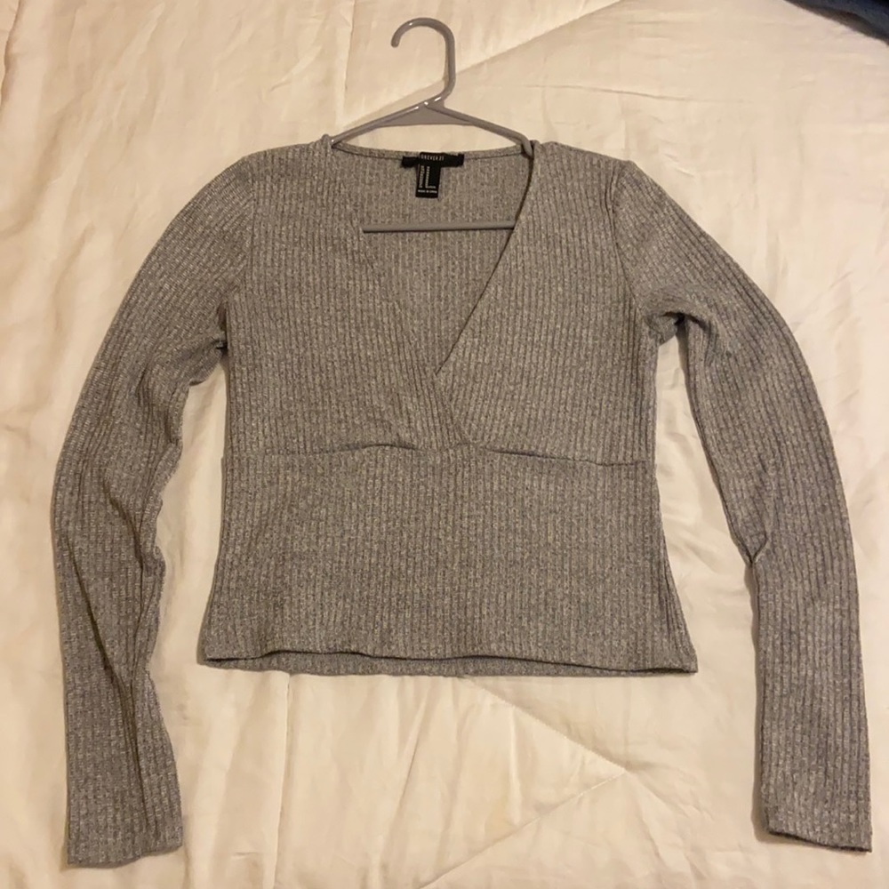 Grey Cropped Longsleeve